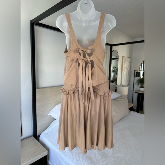 Free People Thea Skirt and Top Set in Sand Brown, Size Medium - Picture 4 of 13